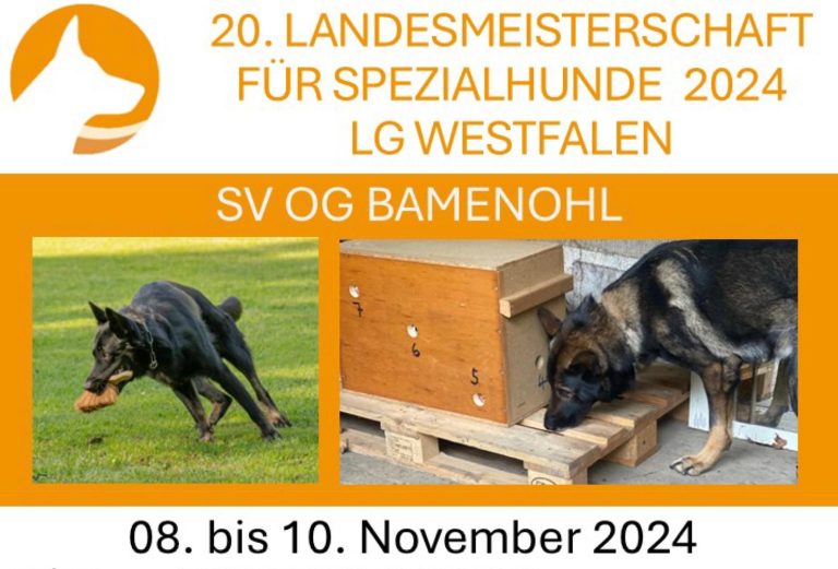 20. Landesmeisterschaft für Spezialhunde 2024 in LG Westfalen